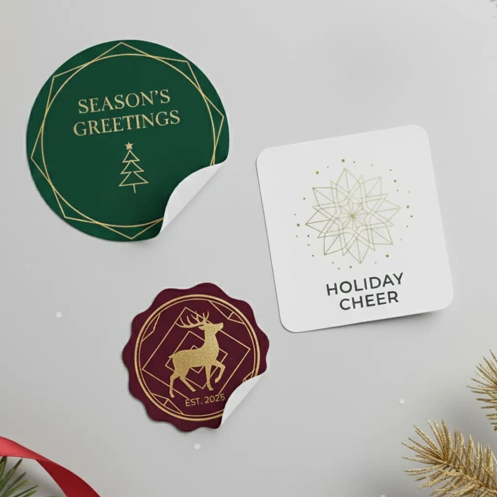 Autocollants de Noël et stickers à imprimer avec design festif