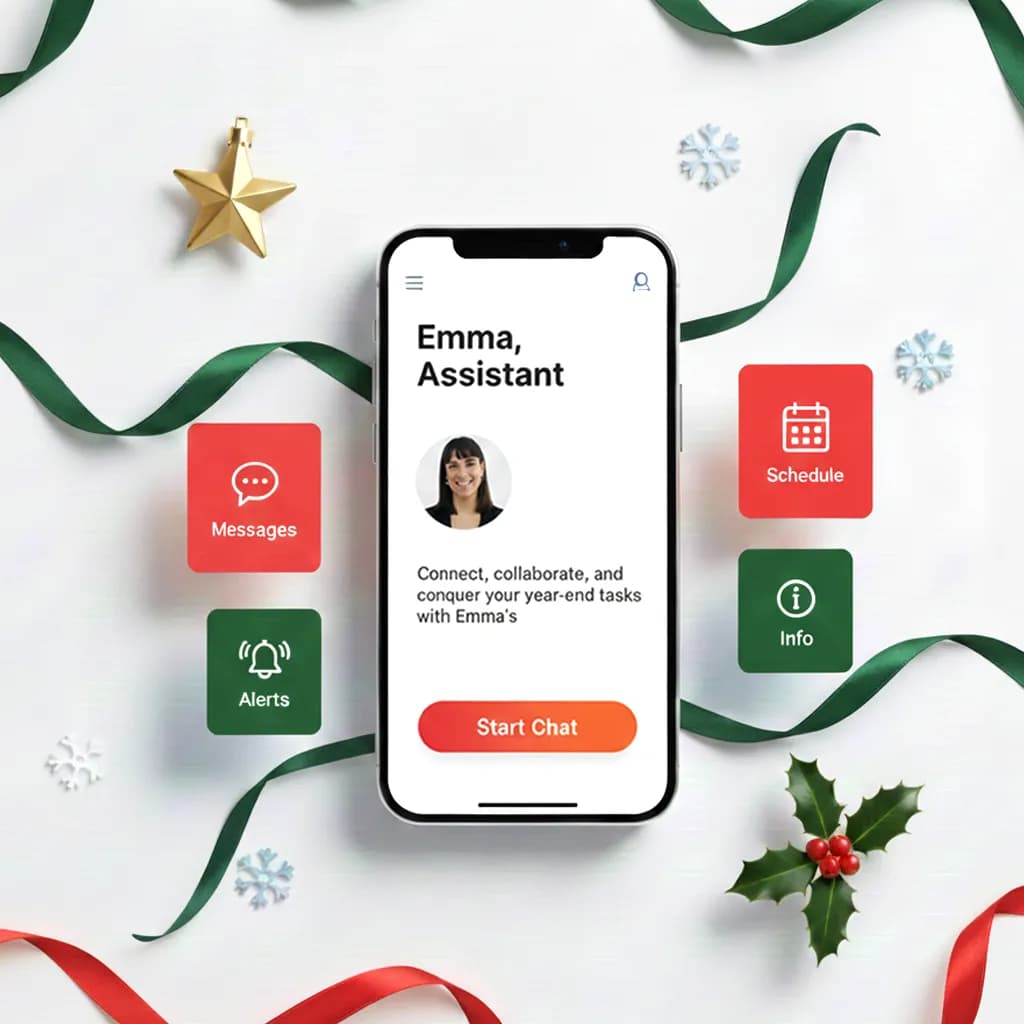 Emma assistante IA pour communication de Noël et impression en ligne