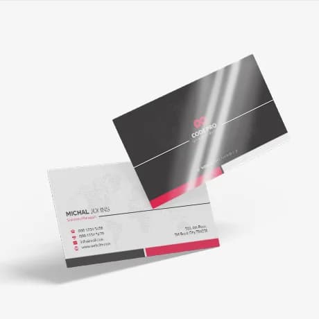 Cartes de visite professionnelles personnalisées avec finitions premium : 
vernis, dorure et pelliculage.
