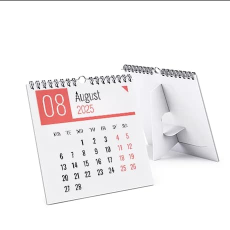 Gepersonaliseerde bureaukalender met stevige rugsteun