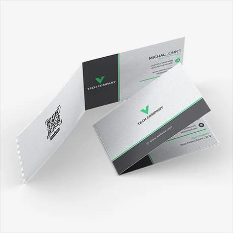 Cartes de visite pliables haut de gamme avec finition premium