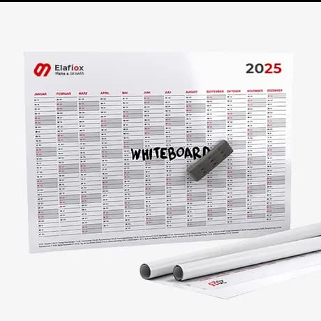 Opnieuw beschrijfbare jaarplanner met hoogwaardige bedrukking voor optimaal gebruiksgemak