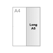 Lang A5-formaat (10,5 x 29,7 cm)