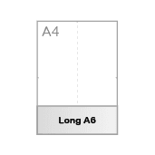 Lang A6-formaat (7,4 x 21 cm)