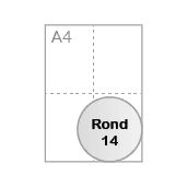 Rond, diamètre 14 cm